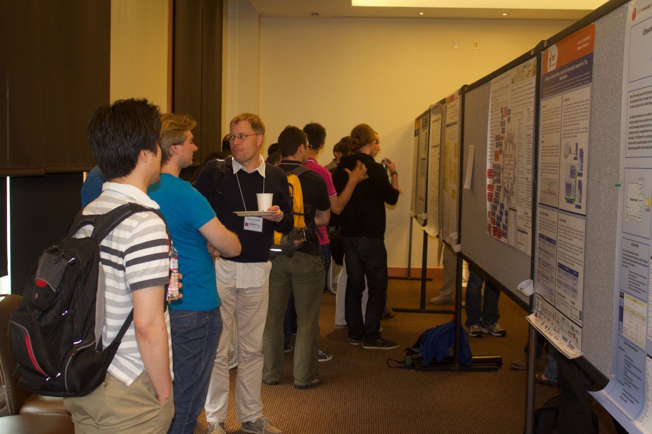 Poster Session; Photo by David van Enckevort, licensed as CC-BY-NC-SA (http://creativecommons.org/licenses/by-nc-sa/4.0/)