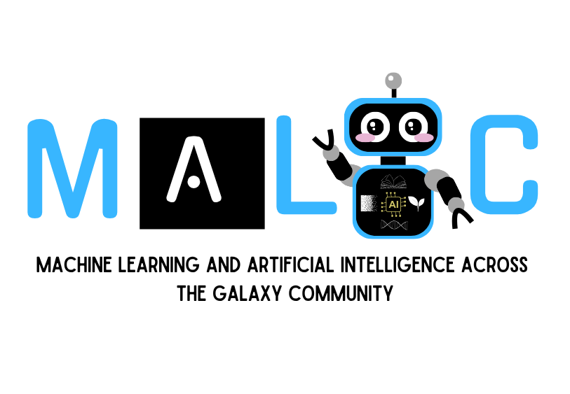 Logo for MALIC – Machine Learning and AI Across Galaxy Community