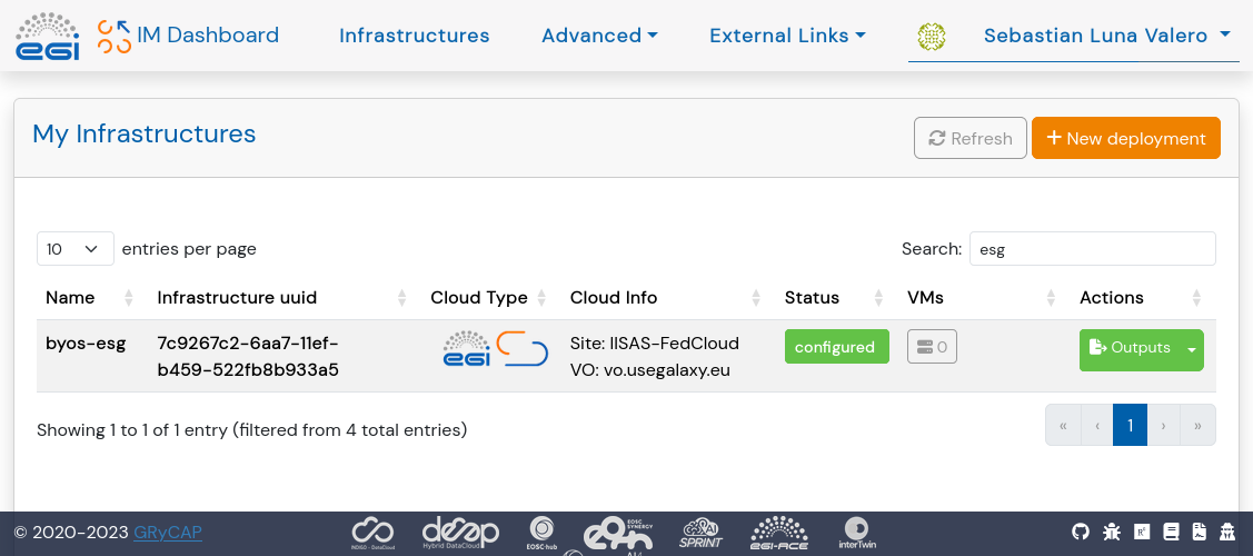 Deployment status in IM.