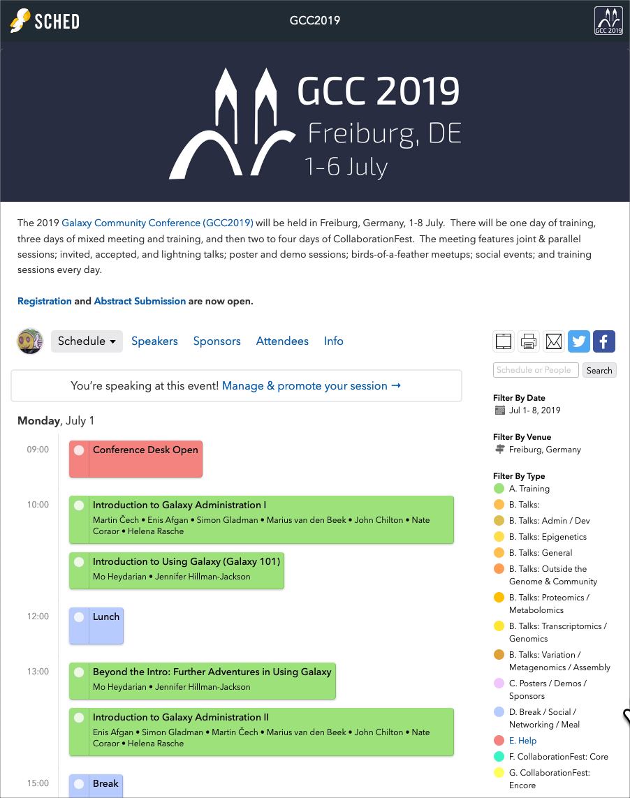 GCC2019 Schedule is available