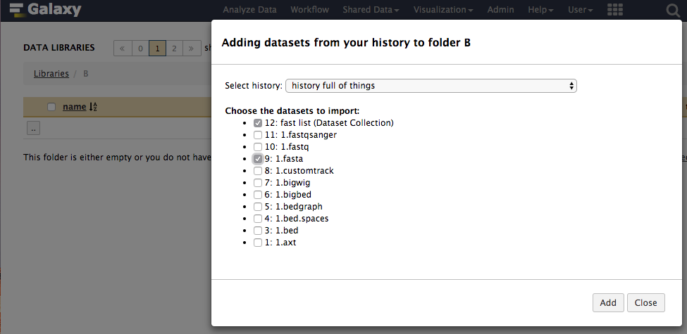 history import modal