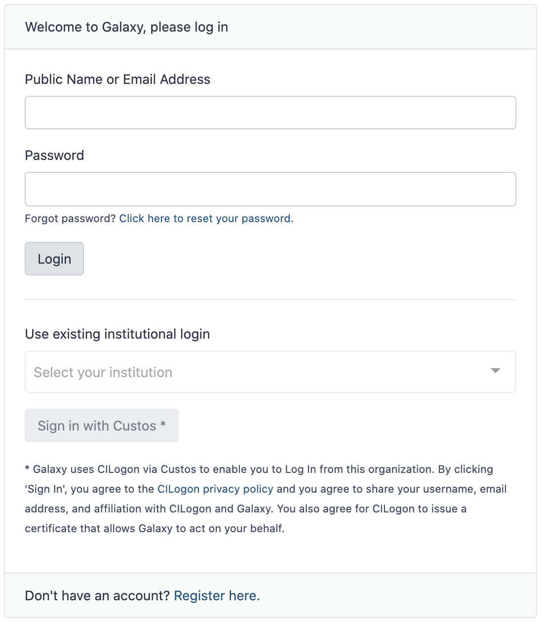 User login with Custos enabled