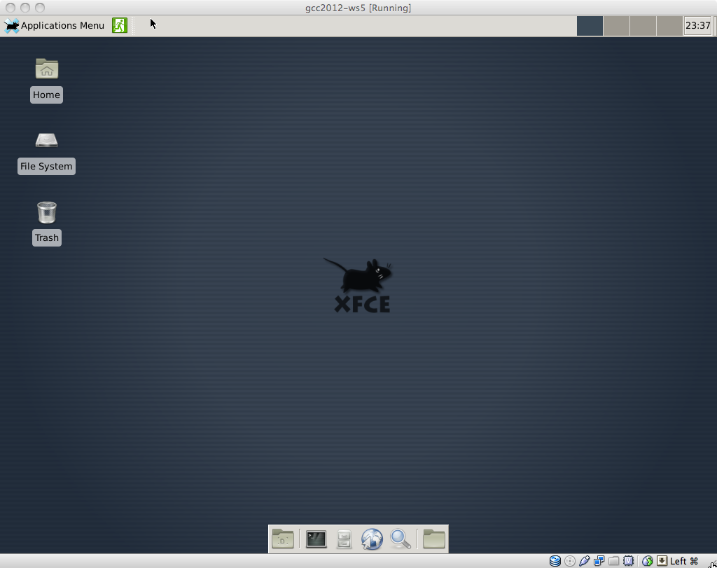 The XFCE Desktop; click to enlarge