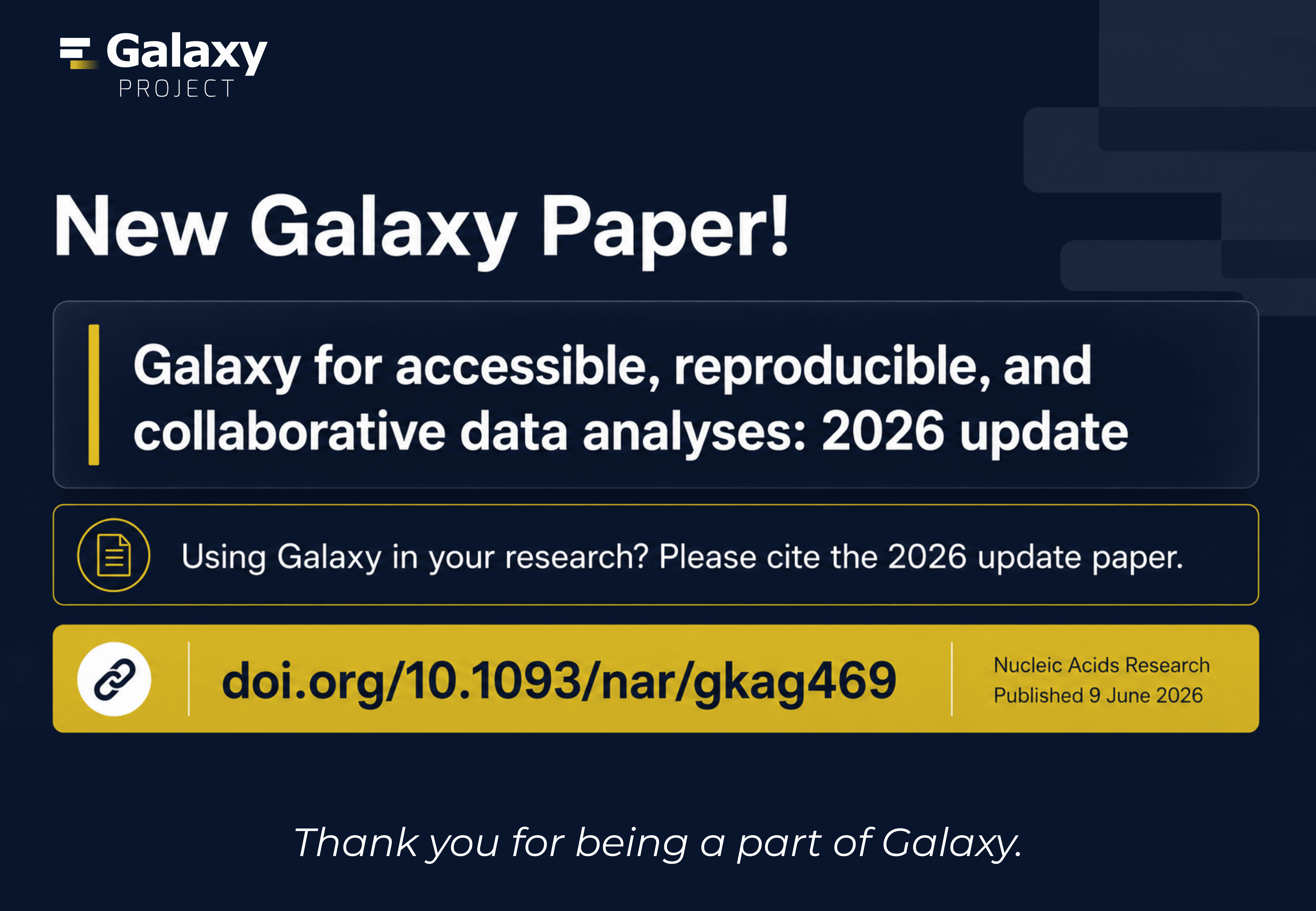 Galaxy update published in Nuclaic Acids Research