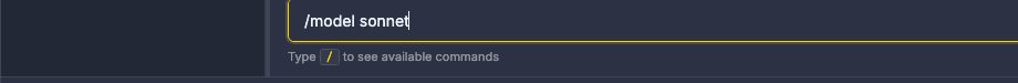 Switching models mid-session by typing /model in the Orbit chat input