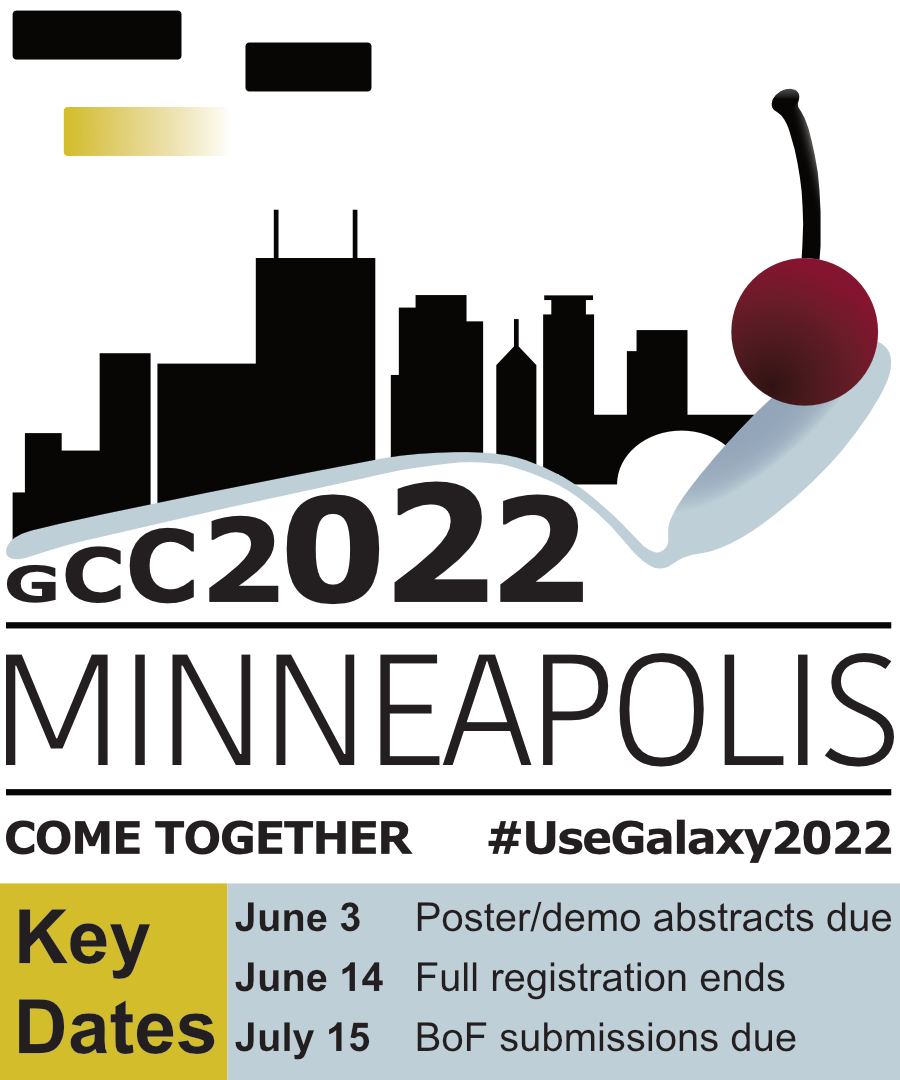 The Galaxy Community Conference is an annual gathering of the Galaxy community includes training, talks, posters, demos, Birds of a Feather meetups, and many other opportunities for collaboration and networking.