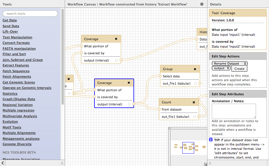 workflow editor view unannotated