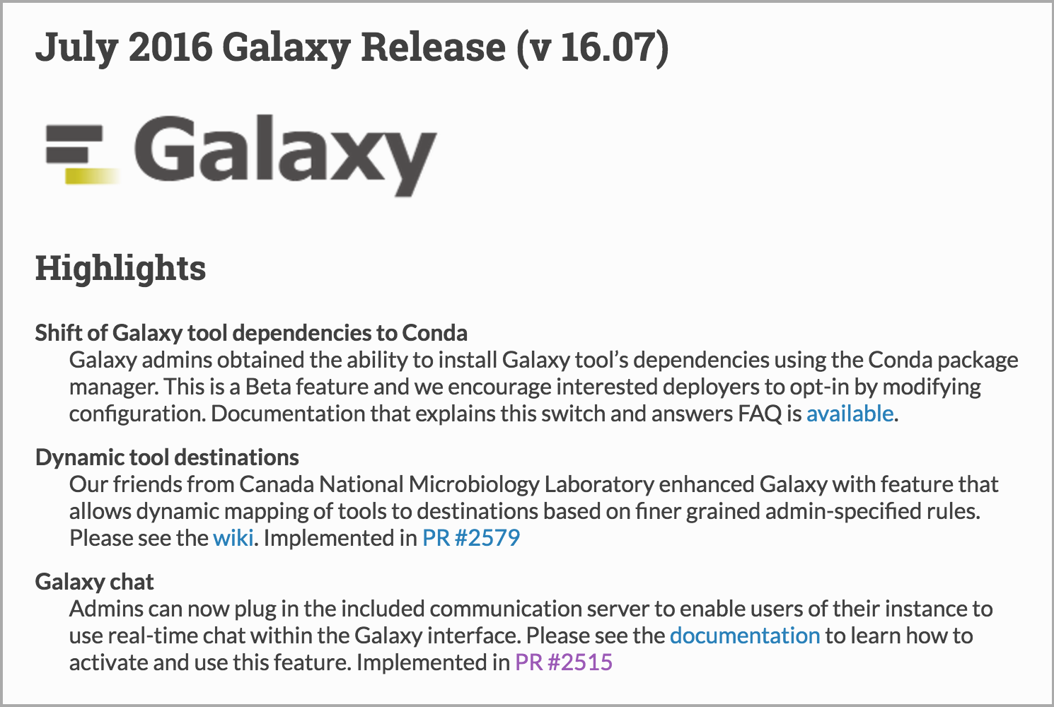 v16.07 Galaxy Release Highlights