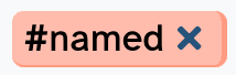 Single tag with outline named "#named"