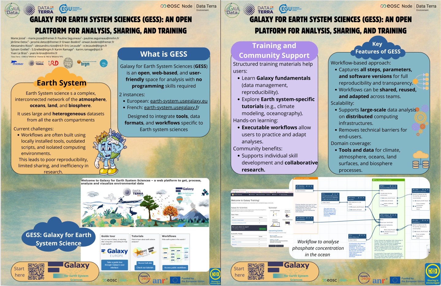 Galaxy For Earth System Science (GESS): An open platform for analysis, sharing, and training !