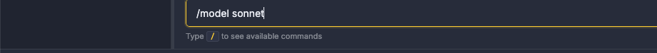 Switching models mid-session by typing /model in the Orbit chat input