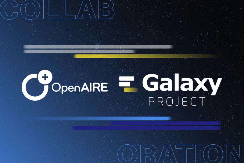 OpenAIRE and Galaxy joining forces, image with both logos