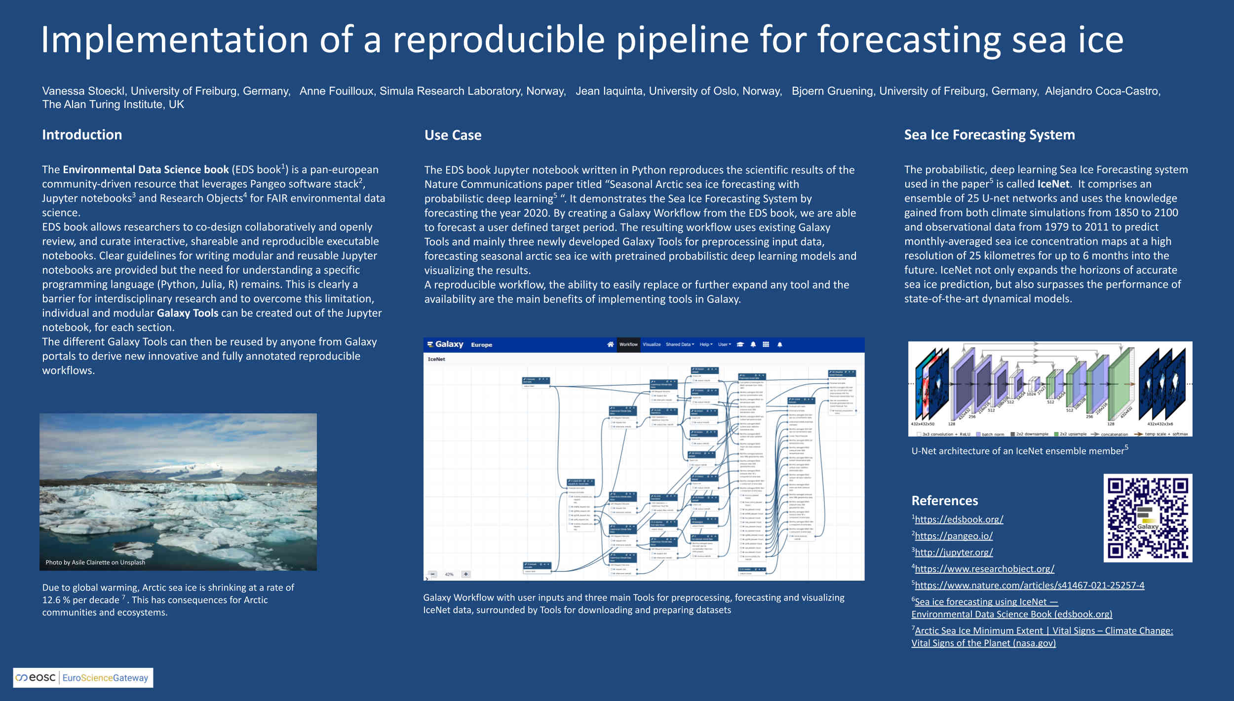Implementation of a reproducible pipeline for producing seasonal Arctic sea ice forecasts in Galaxy